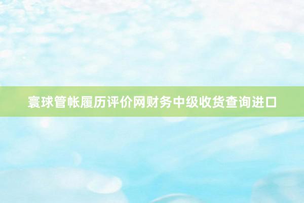 寰球管帐履历评价网财务中级收货查询进口