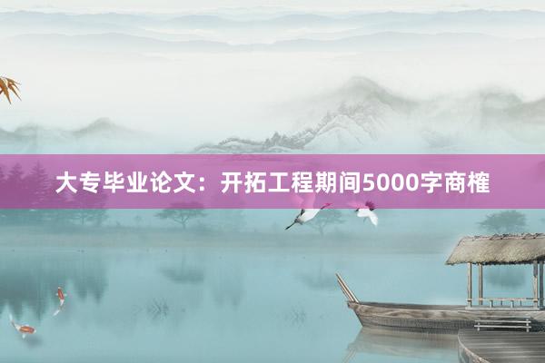 大专毕业论文:开拓工程期间5000字商榷